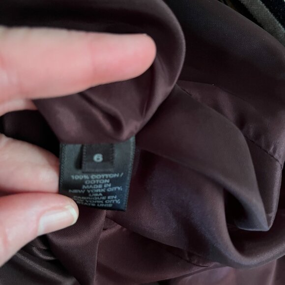 Lafayette 148 Sz 6 Velvet Brown Multi Stripe Chesterfield Single Breasted Coat - Picture 10 of 10